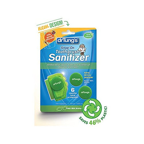 Dr. Tungs  Adult Snap on Toothbrush Sanitizer New Refill design